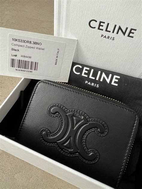 celine triomphe mini wallet|Celine zipped card holder.